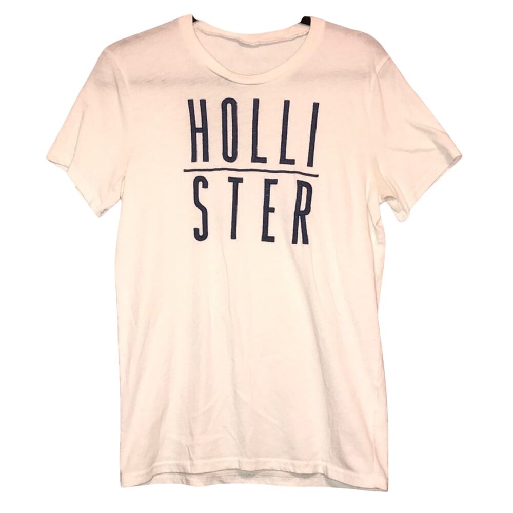 Hollister Graphic Tee Small White Logo T Shirt Y2K Style Casual Streetwear